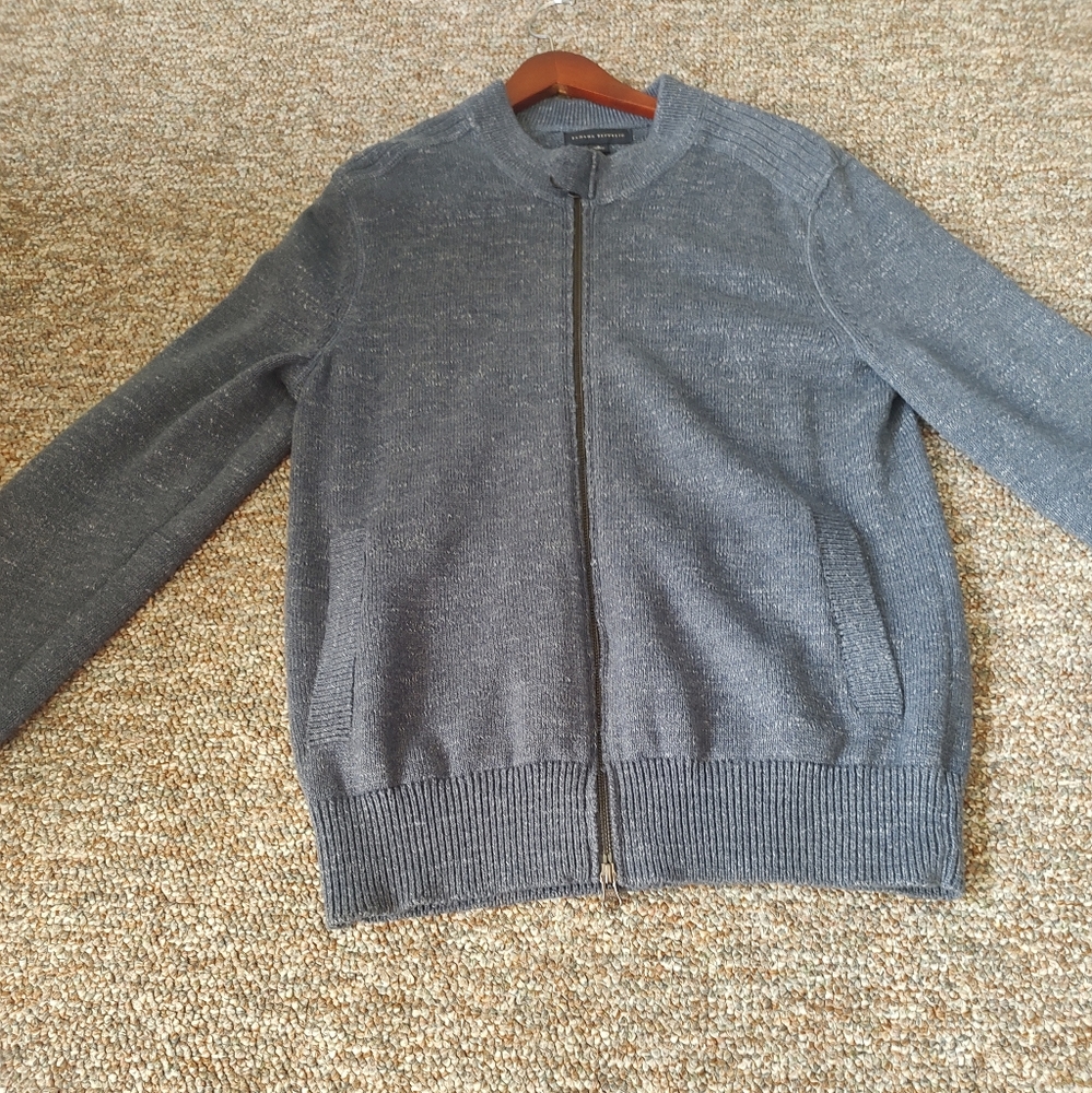 Banana Republic Men's Cardigan Sweater Small Blue Dual Zippers